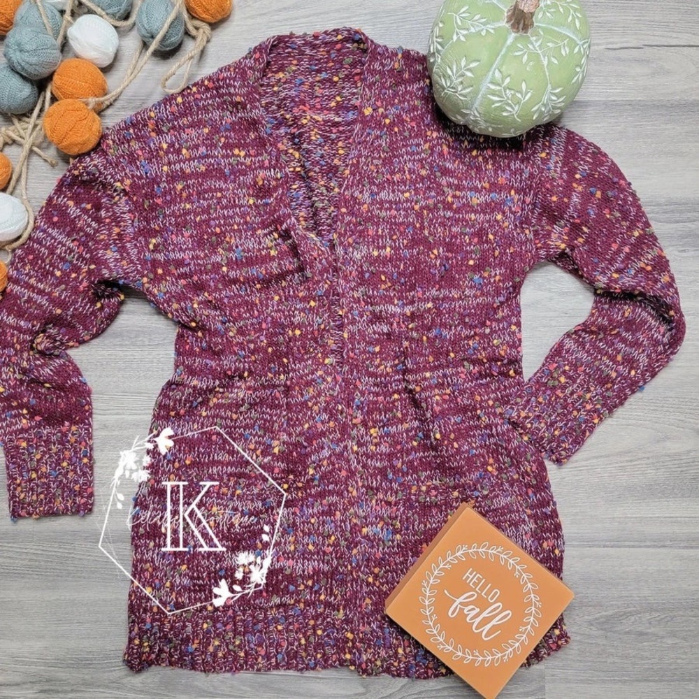 Plum Confetti Cardi